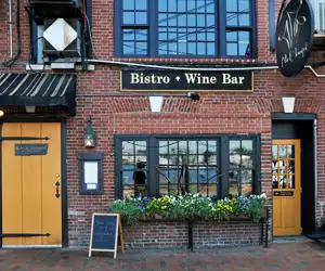 The Black Trumpet restaurant exterior in Portsmouth, NH.