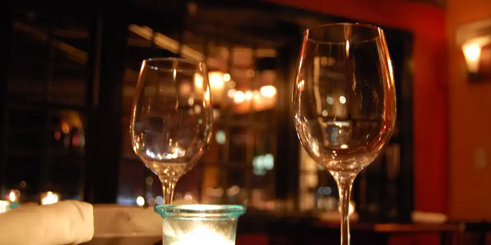 A romantic, cozy table at Black Trumpet. 